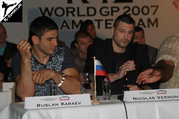 Press Conference (Ruslan Karaev, Nicolas Vermont) (K-1 World Grand Prix 2007 in Amsterdam)